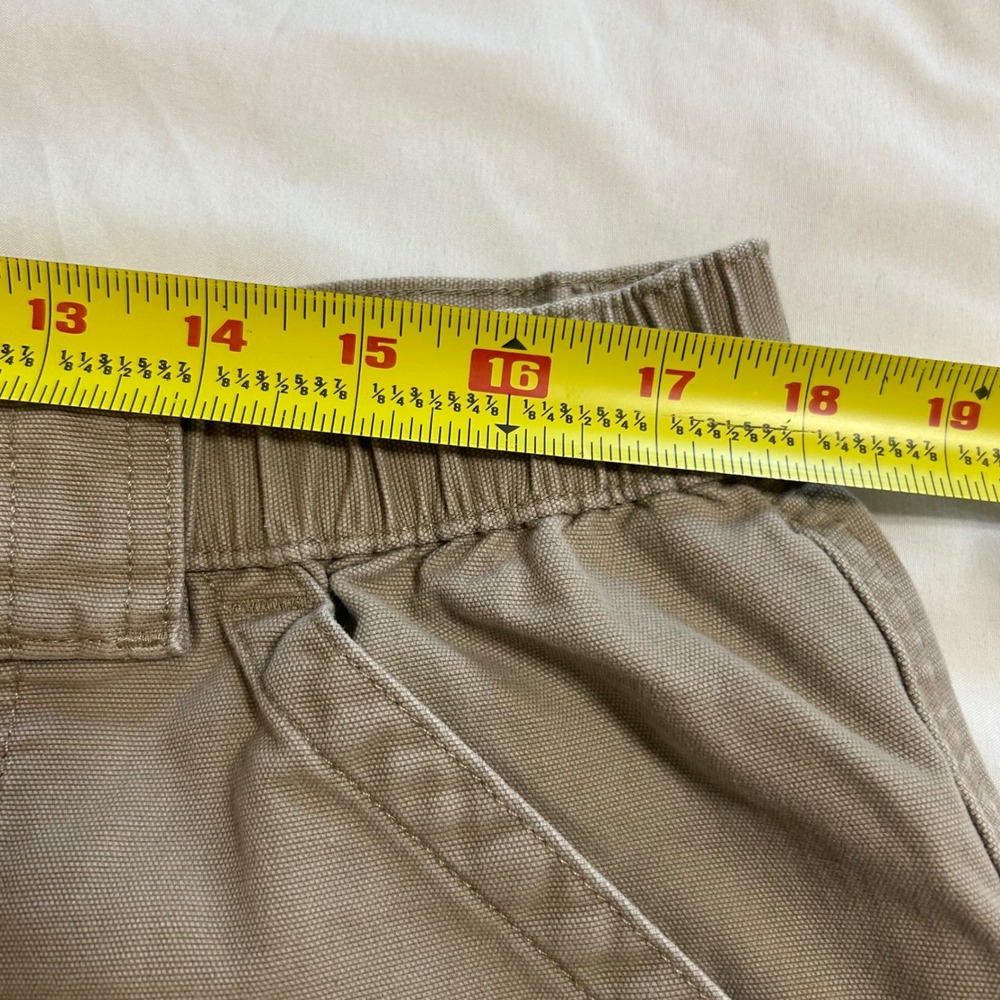 Savane Mens Khaki Tan Cotton Canvas Cargo Shorts Size 38 Elastic Waist Outdoor - Picture 5 of 9